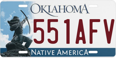 OK license plate 551AFV