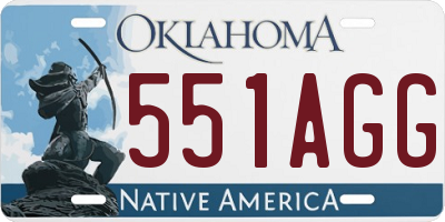 OK license plate 551AGG