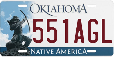 OK license plate 551AGL
