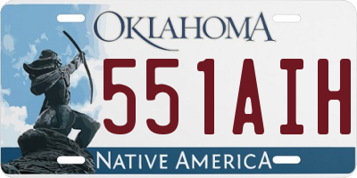 OK license plate 551AIH
