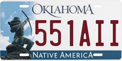 OK license plate 551AII