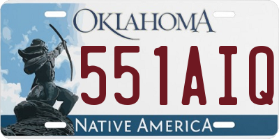 OK license plate 551AIQ