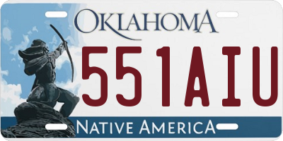 OK license plate 551AIU