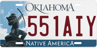 OK license plate 551AIY