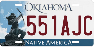 OK license plate 551AJC