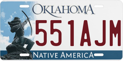 OK license plate 551AJM