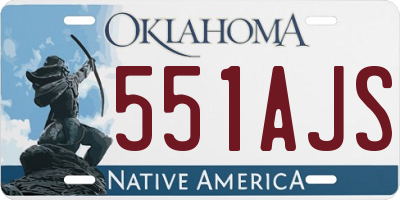 OK license plate 551AJS