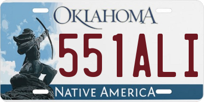 OK license plate 551ALI