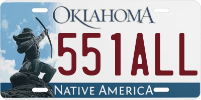 OK license plate 551ALL