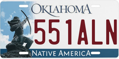 OK license plate 551ALN