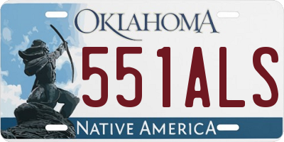 OK license plate 551ALS