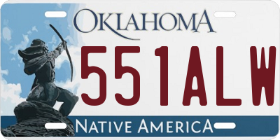 OK license plate 551ALW
