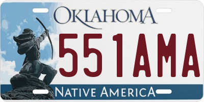 OK license plate 551AMA