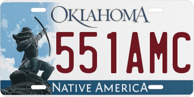 OK license plate 551AMC