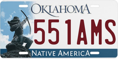 OK license plate 551AMS