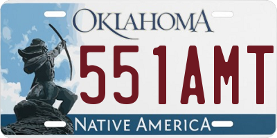 OK license plate 551AMT