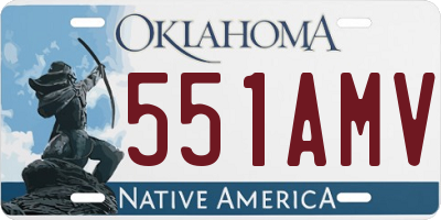 OK license plate 551AMV