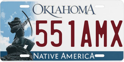 OK license plate 551AMX