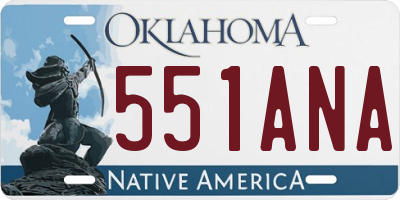 OK license plate 551ANA