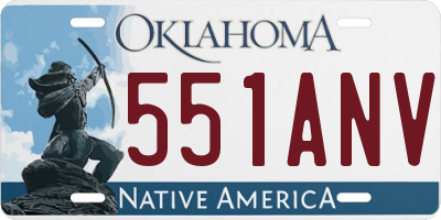 OK license plate 551ANV