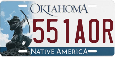 OK license plate 551AOR