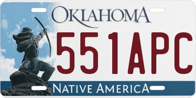 OK license plate 551APC