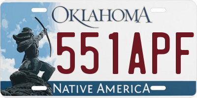 OK license plate 551APF