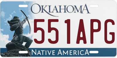 OK license plate 551APG