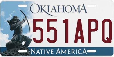 OK license plate 551APQ