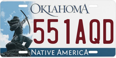 OK license plate 551AQD