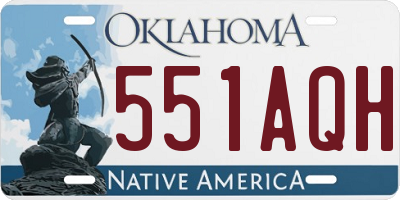 OK license plate 551AQH