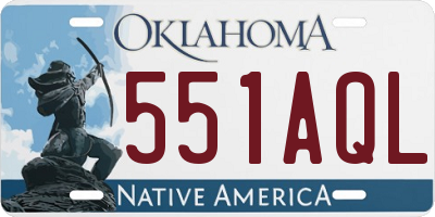 OK license plate 551AQL