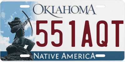 OK license plate 551AQT