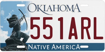 OK license plate 551ARL