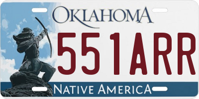 OK license plate 551ARR