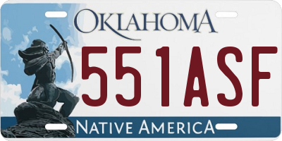 OK license plate 551ASF