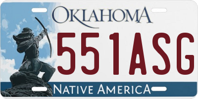 OK license plate 551ASG