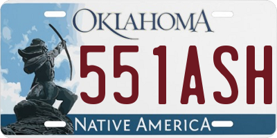OK license plate 551ASH