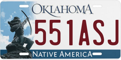 OK license plate 551ASJ
