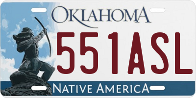 OK license plate 551ASL