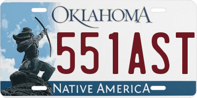 OK license plate 551AST