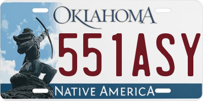 OK license plate 551ASY