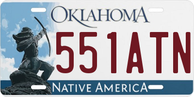 OK license plate 551ATN