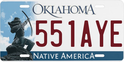 OK license plate 551AYE