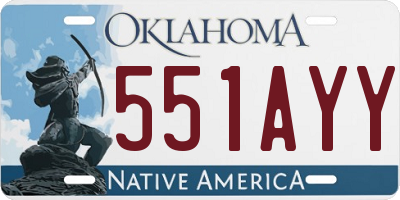 OK license plate 551AYY