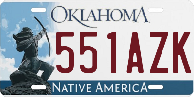 OK license plate 551AZK