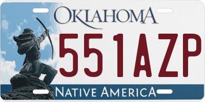 OK license plate 551AZP