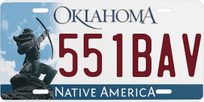 OK license plate 551BAV
