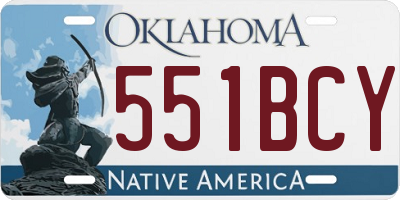 OK license plate 551BCY