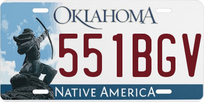 OK license plate 551BGV